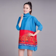 Miyake раза три четверти футболка водолазка с длинными Футболка Лидер продаж