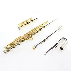 Лидер продаж флейта 271 S Белый Медный Серебряный трубы позолоченный ключ флейта 16 открытое отверстие музыкальный инструмент с E механизм