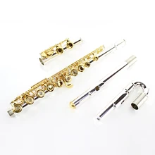 Wholesale Sales Flute 271S Silver Plated Gold-Bonded Flute 16 Hole Openings Silver Plated Instrument Pan Flute With E Mechanism
