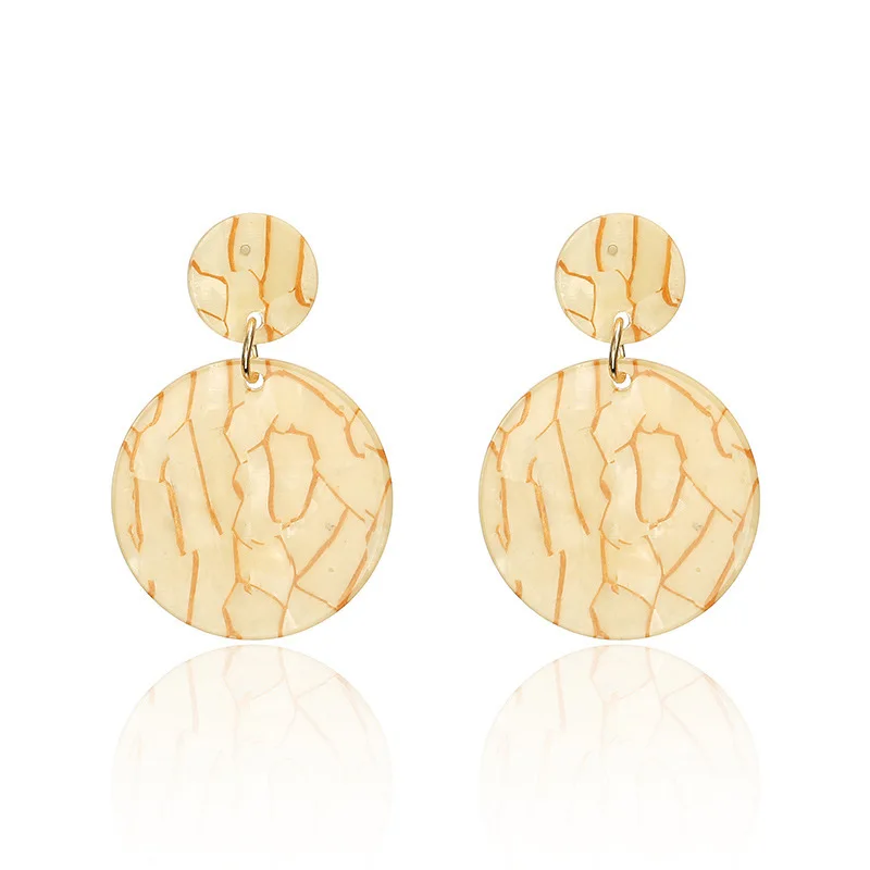 2021 New Top Fashion Earings Pendientes Cross-border Retro Earrings Long Circular Source Acrylic Earring Accessories Factory | Украшения и
