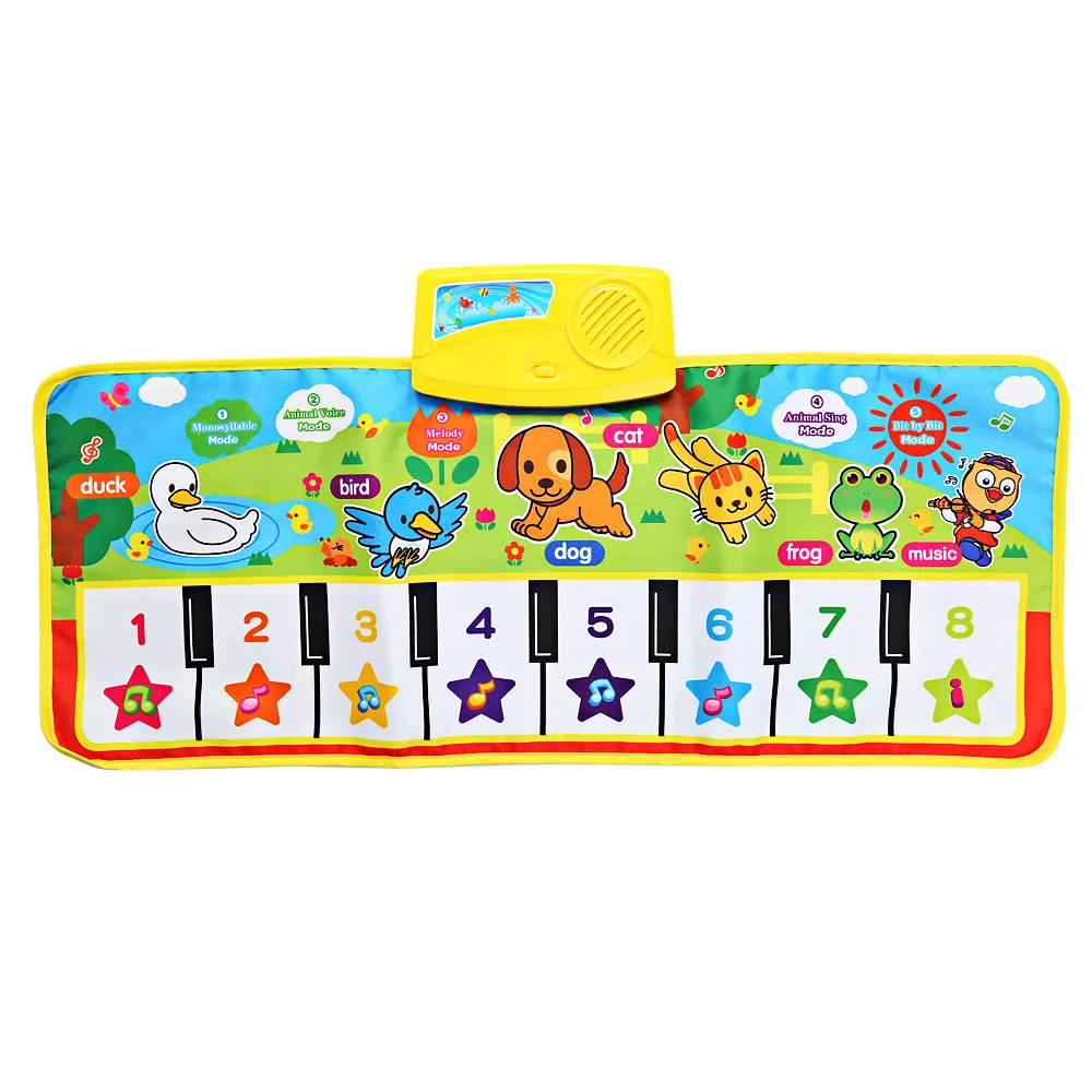 Baby Musical Animal Piano Play Mat Language Children Learning Playmat