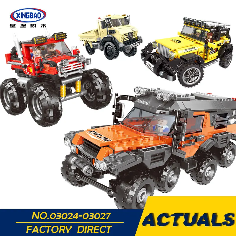 

lepin XingBao 03024 03025 03026 03027 The All Terrain Vehicle Set Cars Kits Building Blocks Self-Locking Bricks Toys in stock