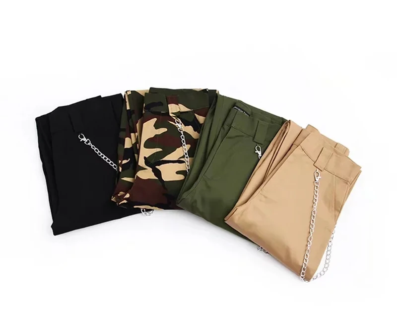 Soltas de Moletom para Corrida para Primavera de 2021 Calça Cargo Camuflada Feminina Cintura Alta Calças Femininas 14 Calça cargo camuflada feminina cintura alta, calças