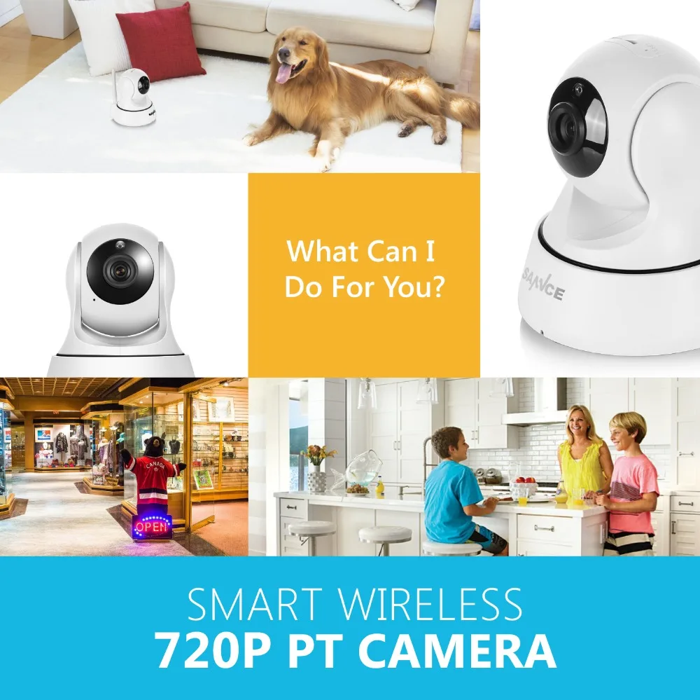 SANNCE HD 720P IP камера Wi-Fi Домашняя безопасность P2P видеонаблюдения Крытый CCTV шт. 6 шт. светодиодов ИК Ночное Видение беспроводной IP камера 3,6 м