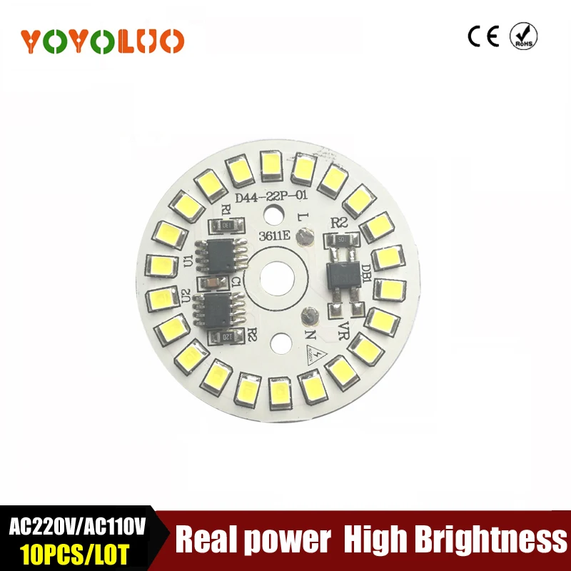 Светодиодный светильник SMD2835 с чипом AC110V интеллектуальный IC Мощный светодиодный