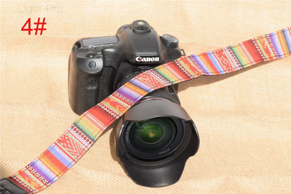 Ретро стиль двойной хлопок ярд красочный узор камера плечо шеи слинг ремень для Canon Nikon DLSR камеры