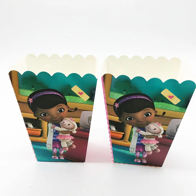 

6pcs/lot Doctor Mcstuffins theme popcorn Doc Mcstuffins theme popcorn boxes Doc Mcstuffins theme party supplies