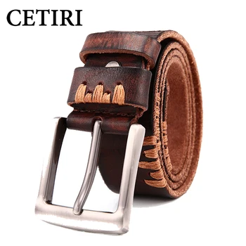 

CETIRI 2018 handmade designer original genuine leather belts for men high quality luxury pin buckle men belts kemer cinturon
