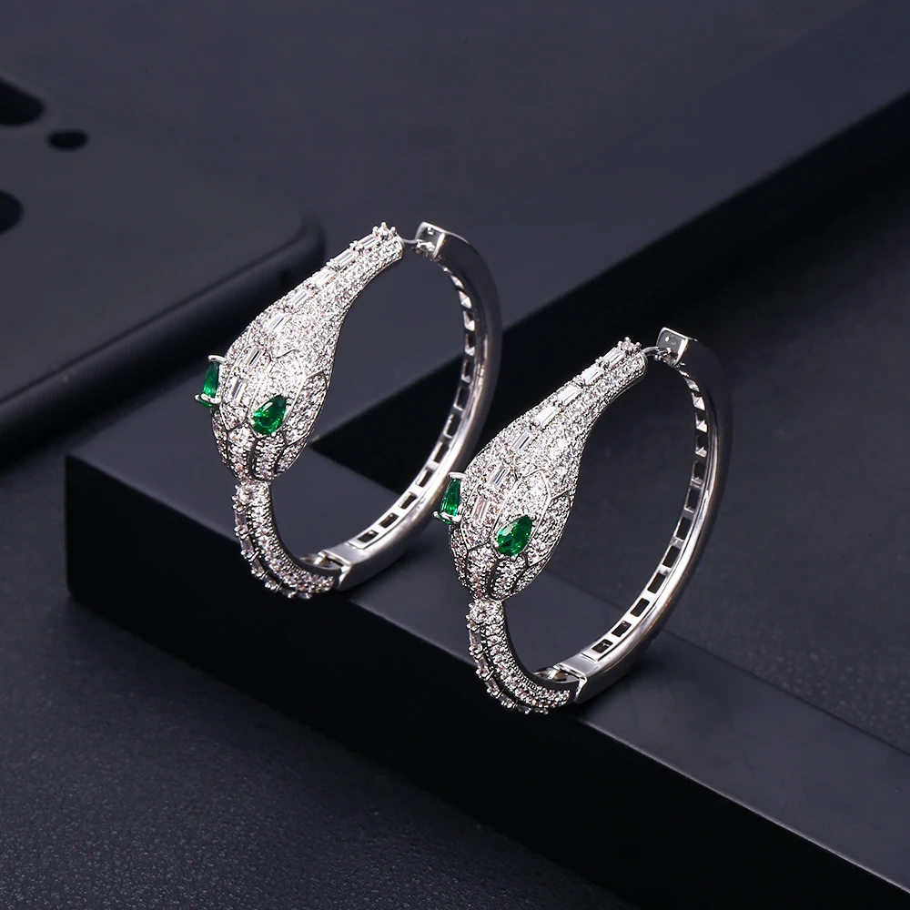 

janeklly trendy Geometric SquareHoop Earrings For Women Accessories Full Cubic Zirconia Earrings Jewelry pendientes mujer moda