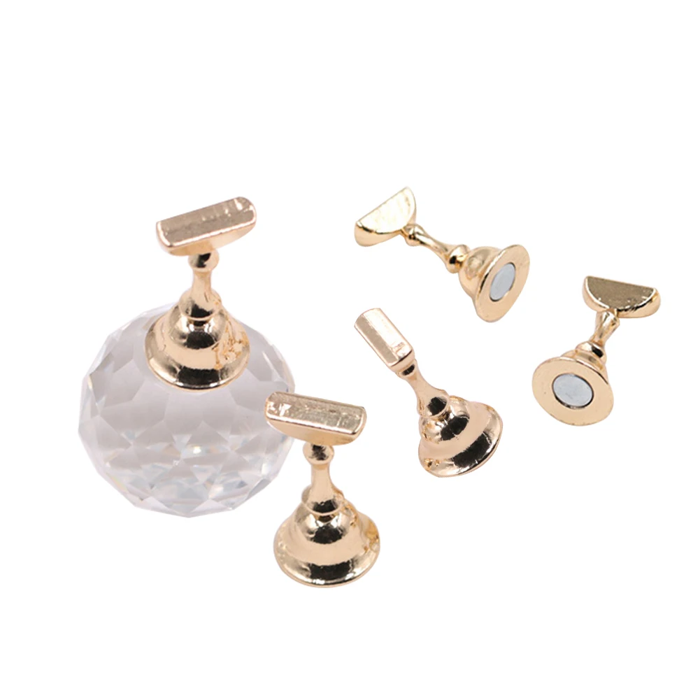

6pcs/set Crystal Alloy Nail Art Practice Display Stand False Nail Tip Holder NEW