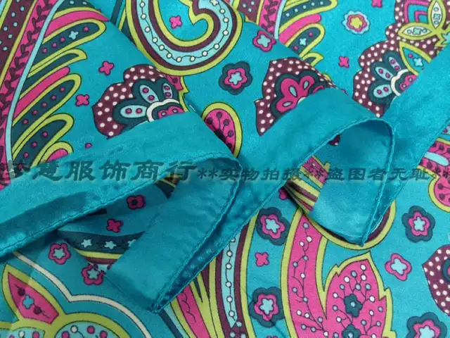 Spring And Autumn Female Satin Scarf,Big Square Scarves Hijabs Printed,Women Scarf,Purple Polyester Silk Scarf Shawl 90*90cm 6