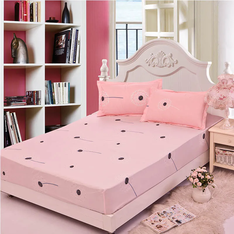 

Dandelion Print Polyester Bedding Sets 3pcs/lot Fitted Bed Sheet Pillowcase Sets For Single Double Bed XF339-30