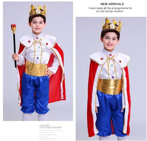 Детский Костюм Принца для детей; маскарадные костюмы на Хэллоуин; костюмы короля; детская одежда для мальчиков; фантазия; Европейская королевская одежда