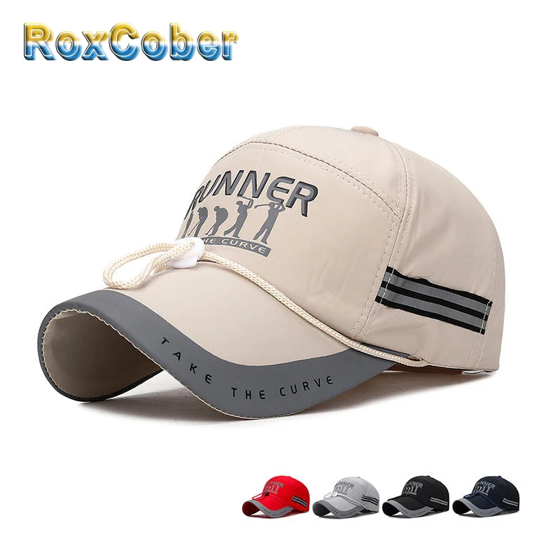 RoxCober, унисекс, удлиненная, ветрозащитный трос, бейсбольная кепка, ночная, светоотражающая, Полоска, тент, рыболовная кепка, спортивная, для гольфа, бейсболка, кепки, козырьки