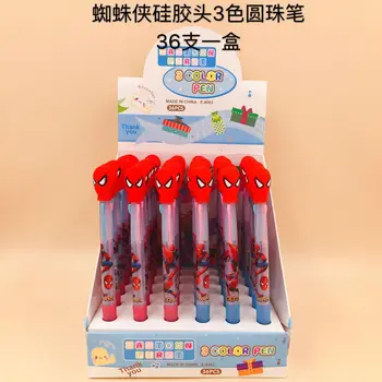 

36 pcs/1 lot Kawaii Ballpen 3 color Cartoon Spiderman Ballpoint Pens Pens School Stationery Writing Supplies Office Supplies