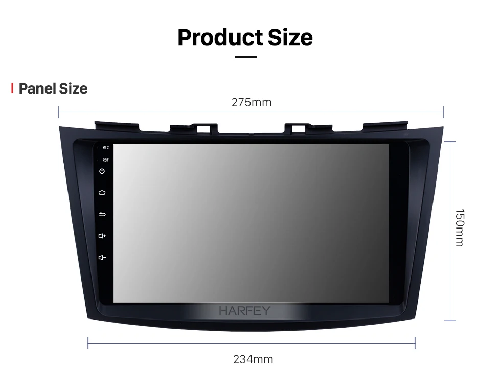 Perfect Harfey 9 inch Android 8.1 for SUZUKI SWIFT 2011-2013 Auto Radio GPS Navigation Audio system Bluetooth Music USB WIFI DVR 2