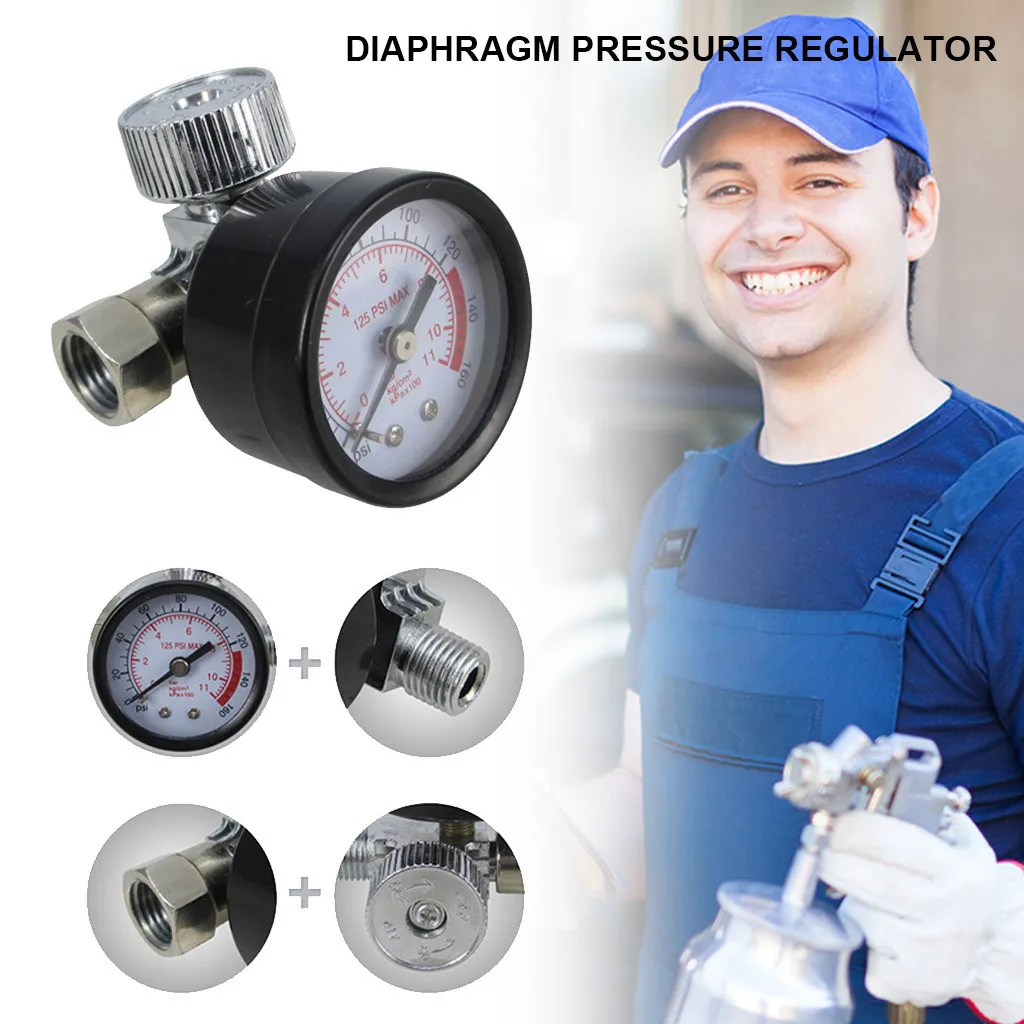 

HVLP Sprayer Air Regulator with Pressure Gauge and Diaphragm Control Druckregler der Luftpumpe Luchtpomp drukregelaar