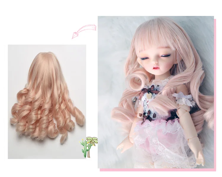 Парик для куклы BJD 1/6 6-7 дюймов высокотемпературный парик кудрявый WigsGirl длинные вьющиеся волосы BJD кукла парик для NAPI AI картофеля