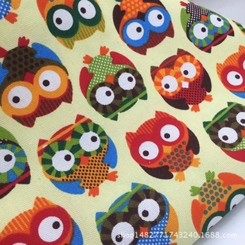 

Owl cloth animal handmade canvas cotton fabric digital printed cloth home textiles owls fabrics for Lamp sofa cover 100*150cm