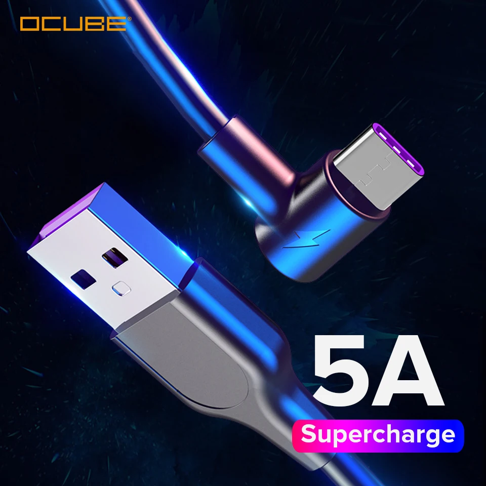 

Usb Type C Cable 90 Degree 5a Fast Charging Data Type-c For Samsung S9 S10 Plus Xiaomi K20 Mi 8 Mi 9 9t Mobile Phone Usb C Cable