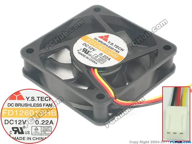 Y.S.TECH FD126015HB постоянного тока 48В 0.22A 3-жильный 60x60x15 мм Сервер вентилятор охлаждения