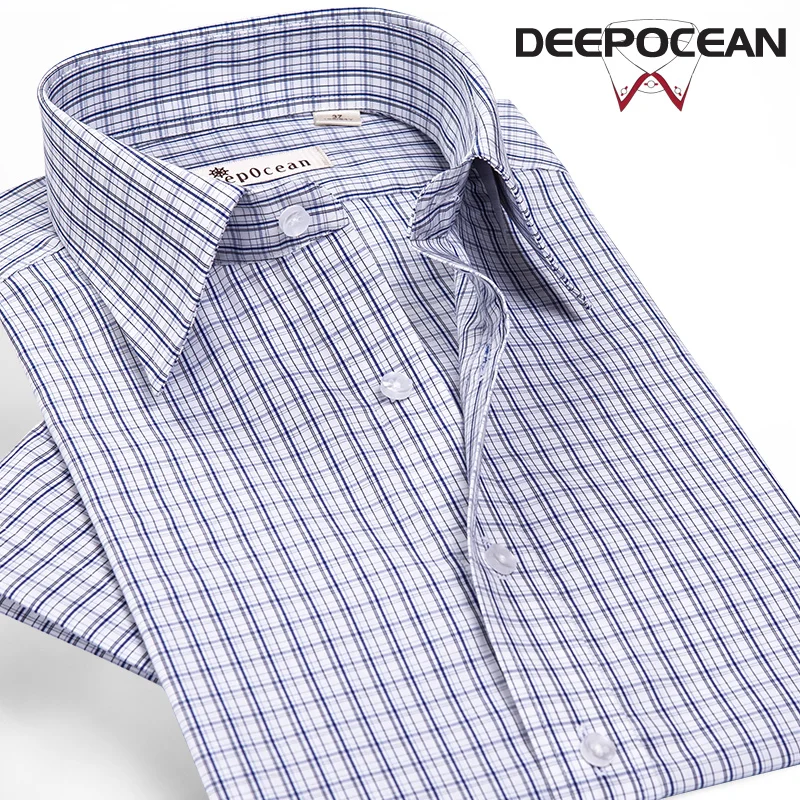 Модные Для мужчин Бизнес оксфордская рубашка хлопок Для мужчин рубашки Короткие повседневные платья рубашка Сим Fit плюс Размеры Camisa De Hombre