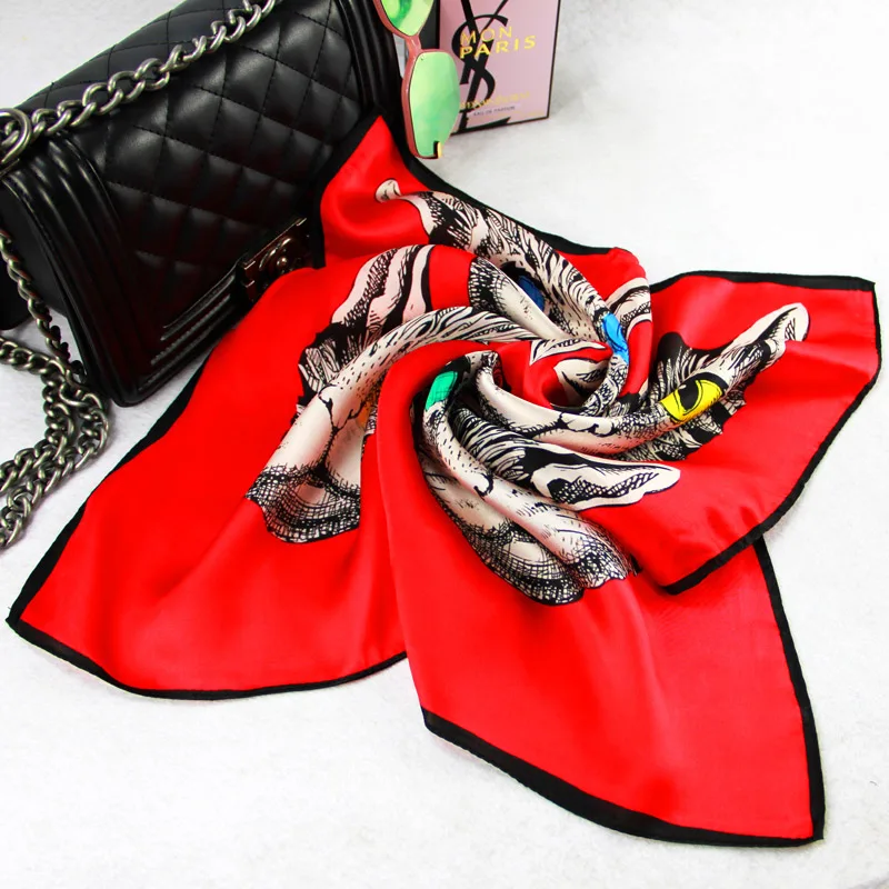 

100% silk Scarf for women Female girl ladies fashion baby children Scarves handbag hair ribbon square scarf 53*53CM