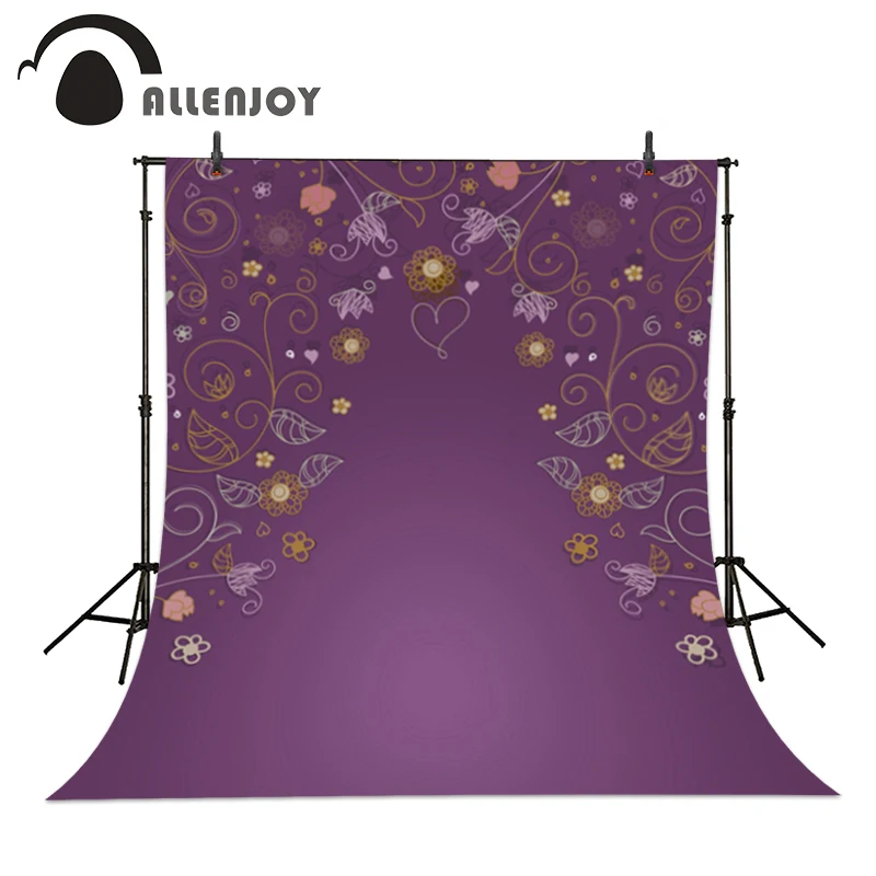 Allenjoy photography background Valentine 's Day Purple Flower stripes cute baby photocall for a photo shoot studio backdrops 10x10ft vinyl backdrops for photography valentine day photography background qr217