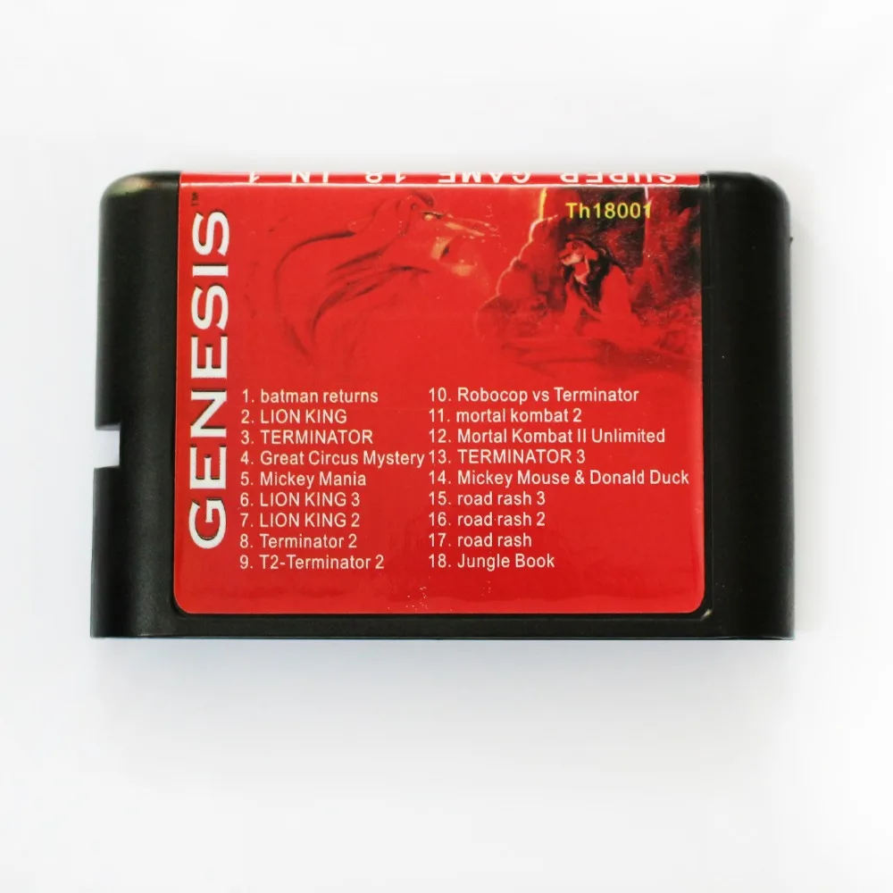 

Hot Sale SEGA GENESIS MegaDrive 16 bit Multi Game Card 18 In 1-Th18001