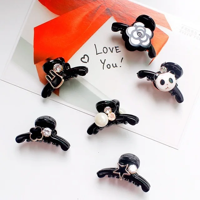 

3 pcs women Vintage Crystal Rhinestone Little bear Hair crab Claws Clips Mini Star Rose flower Hairpins Barrettes Accessories