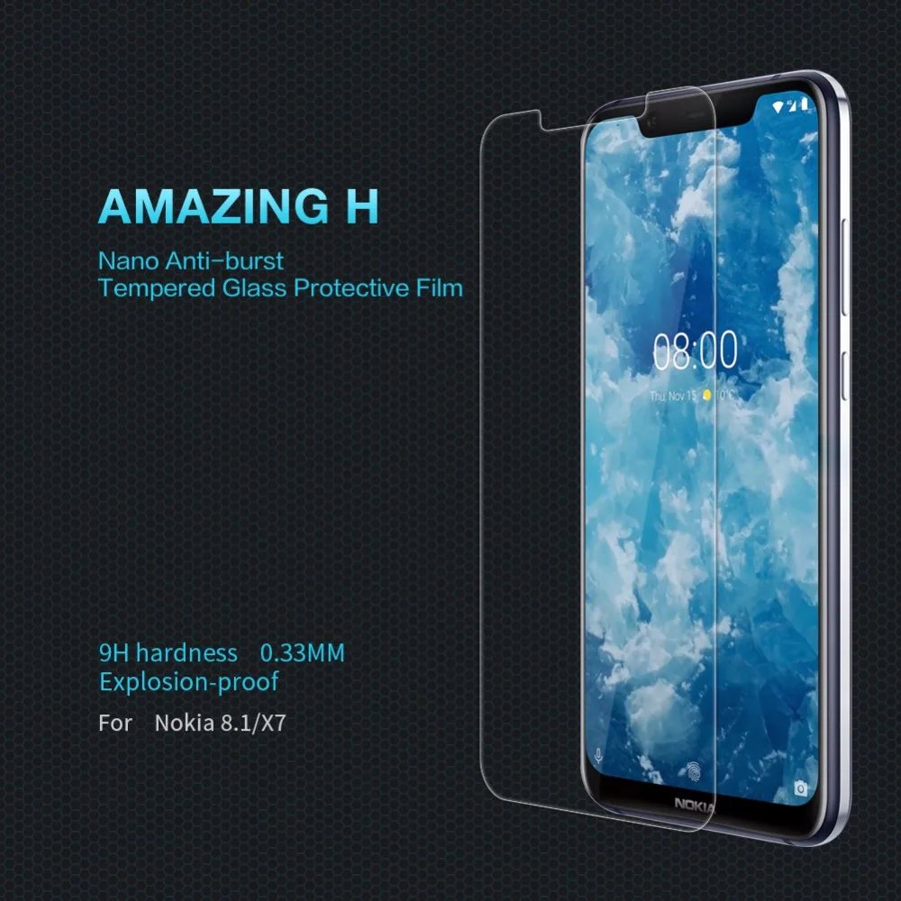 Защитная пленка из закаленного стекла для Nokia 8 1 NILLKIN Amazing H Nanometer с защитой от