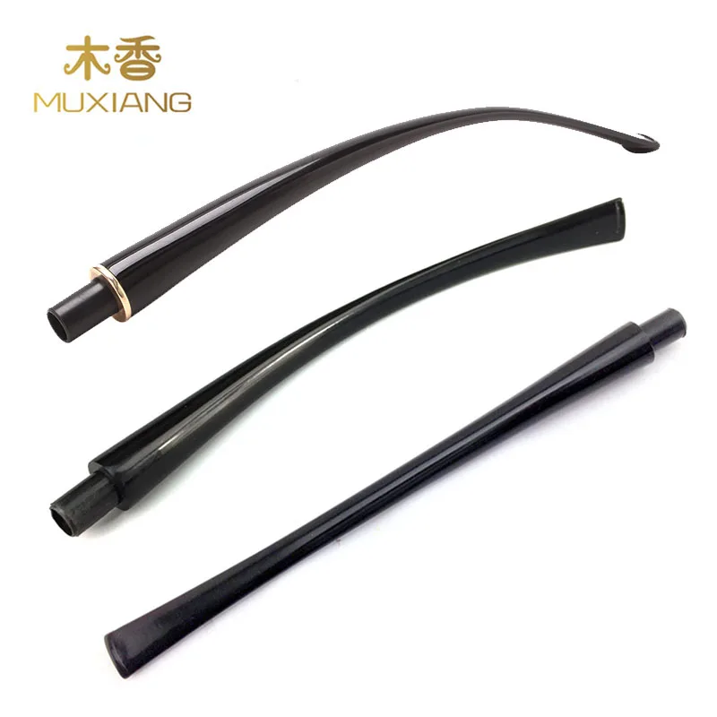 

RU-Wholesale 3pcs/lot Black Acrylic Pipe Mouthpiece 9mm Filter Bent Stem for Tobacco Smoking Pipe be0044 be0046 be0069