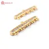 (33705)4PCS 20*5.5MM 24K Gold Color Brass Zircon 5 Holes Necklaces Connect Clasps High Quality Diy Jewelry Findings Accessories ► Photo 2/3