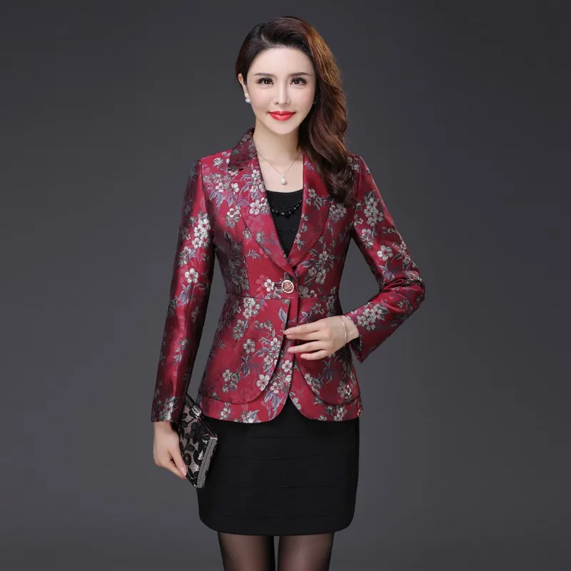 2018 New Autumn Elegant Jacket Blazers Women Plus Size