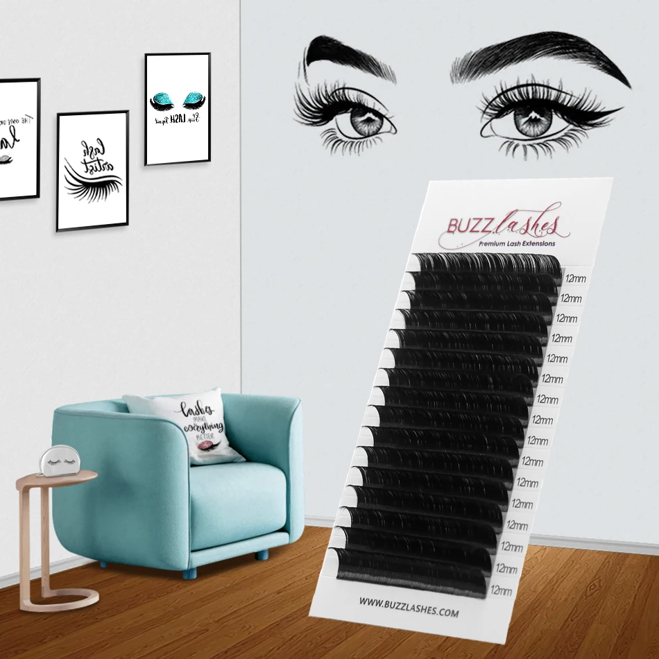 

Buzz Lashes Natural Faux Mink Eyelashes Silk Individual Volume Eyelash Extension Supplies Fake False Lash Extensions Bulk