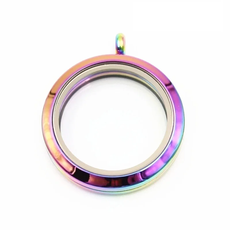 Round-Water-Proof-Floating-Locket-Rainbow-Stainless-Steel-Twist-Screw-Floating-Glass-Memory-Locket-For-DIY