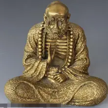 S00108 " Китайский буддизм Бронзовый Стенд Дамо Архат Бодхидхарма Дхарма Будды sattue Joss