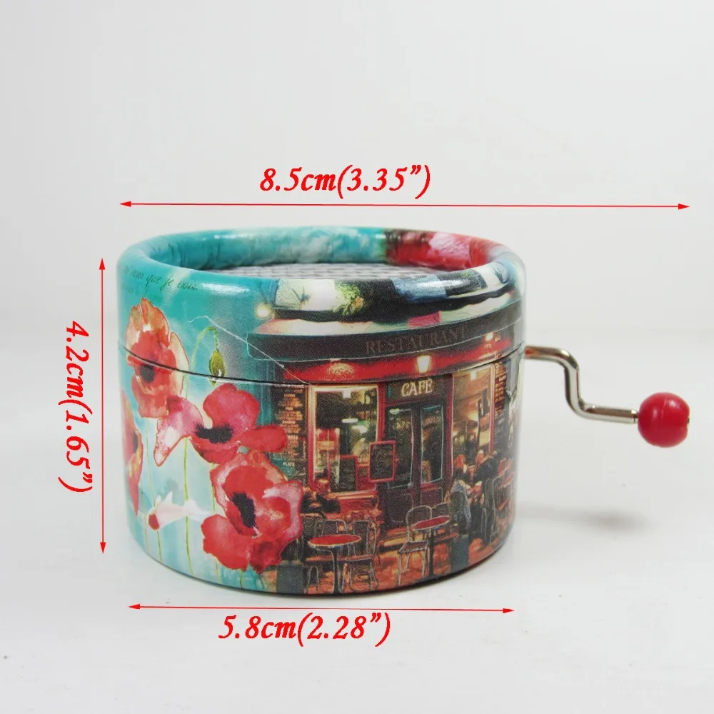 Amelie Paper Hand Crank Music Box DIY Special Gift Customized Engraved