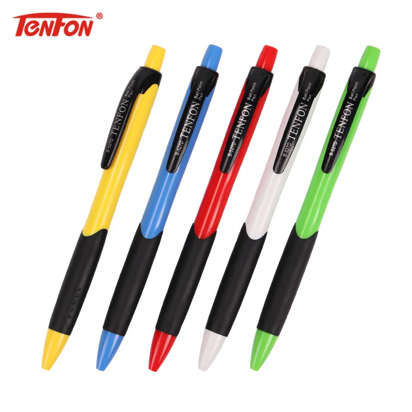 

TENFON 1PC Mix Colors Ballpoint Pen for Office School 0.7mm Multicolor Pressing Pen Escolar Material B-527D