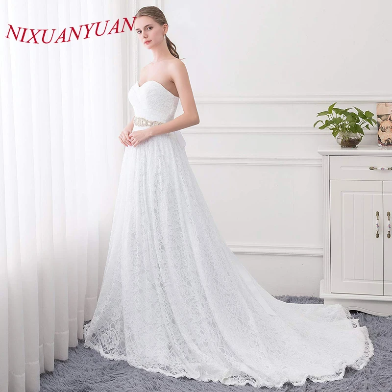 Nixuanyuan Vintage Beading Ball Gown Lace Wedding Dresses 2019