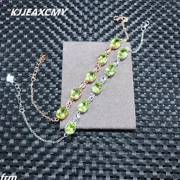

KJJEAXCMY Fine jewelry In natural photos, natural Peridot Bracelet, fresh good mood, wholesale manufacturers
