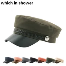 Винтажная Военная темно-синяя шляпа для женщин и мужчин хлопковая Встроенная гладкая Кепка ретро мужская осенне-Весенняя армейская шляпа женская военная шляпа