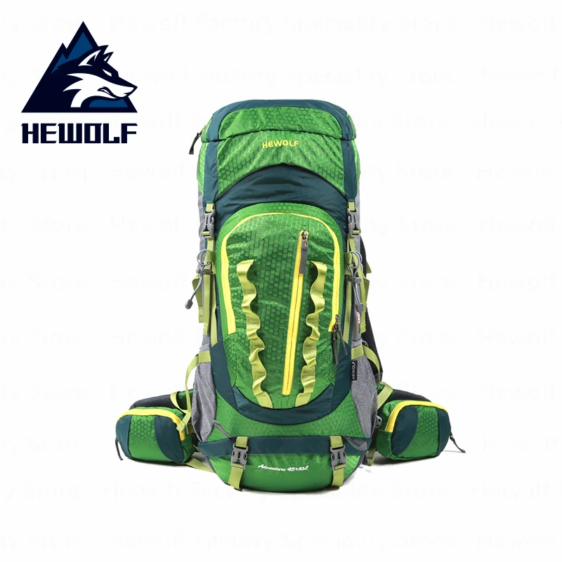 Hewolf 55L الرياضة في الهواء الطلق حقيبة خفيفة حقائب التخييم المهنية حقيبة رياضية للماء كيس التسلق التخييم السفر المشي Sprot