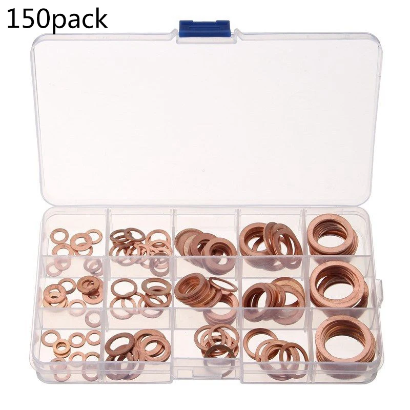 High quality Assorted Solid Copper Crush Washers Seal Flat Ring Fuel