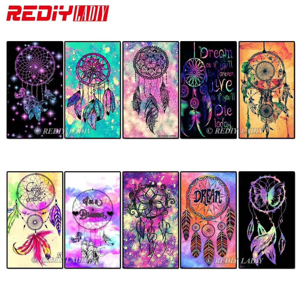 

REDIY LADIY Diamond Painting Cross Stitch Dream Cather 5D Diamond Embroidery Pattern Rhinestones Full Square Diamond Mosaic Kits