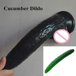 FAAK огурец дилдо с присоской черный фаллоимитатор растение фаллоимитатор искусственный пенис секс-игрушки для женщин лесбийская