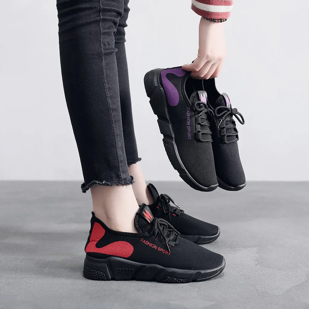 SIKETU/; модная повседневная обувь на плоской подошве; женские кроссовки; цвет красный, фиолетовый; спортивная обувь для женщин; прогулочная обувь;# g30