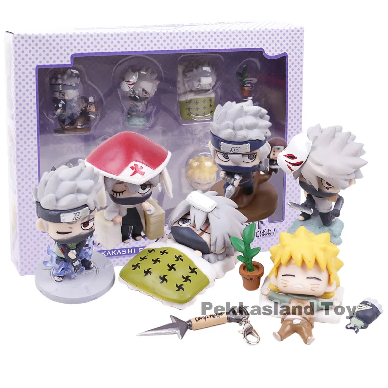 

Naruto Shippuden Hatake Kakashi& Uzumaki Naruto Special! Mini PVC Action Figures Toys 6pcs/set