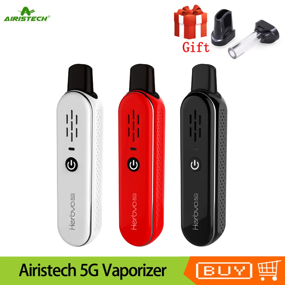 

Original Airistech Herbva 5G dry herb vaporizer 1000mah Battery vape pen electronic cigarette kits TC Smallest vape herbal kit