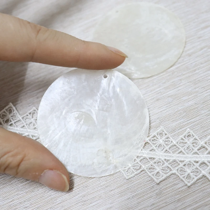 Cáscara De Agua Dulce Blanca Plana Redonda 20mm para la fabricación de joyas